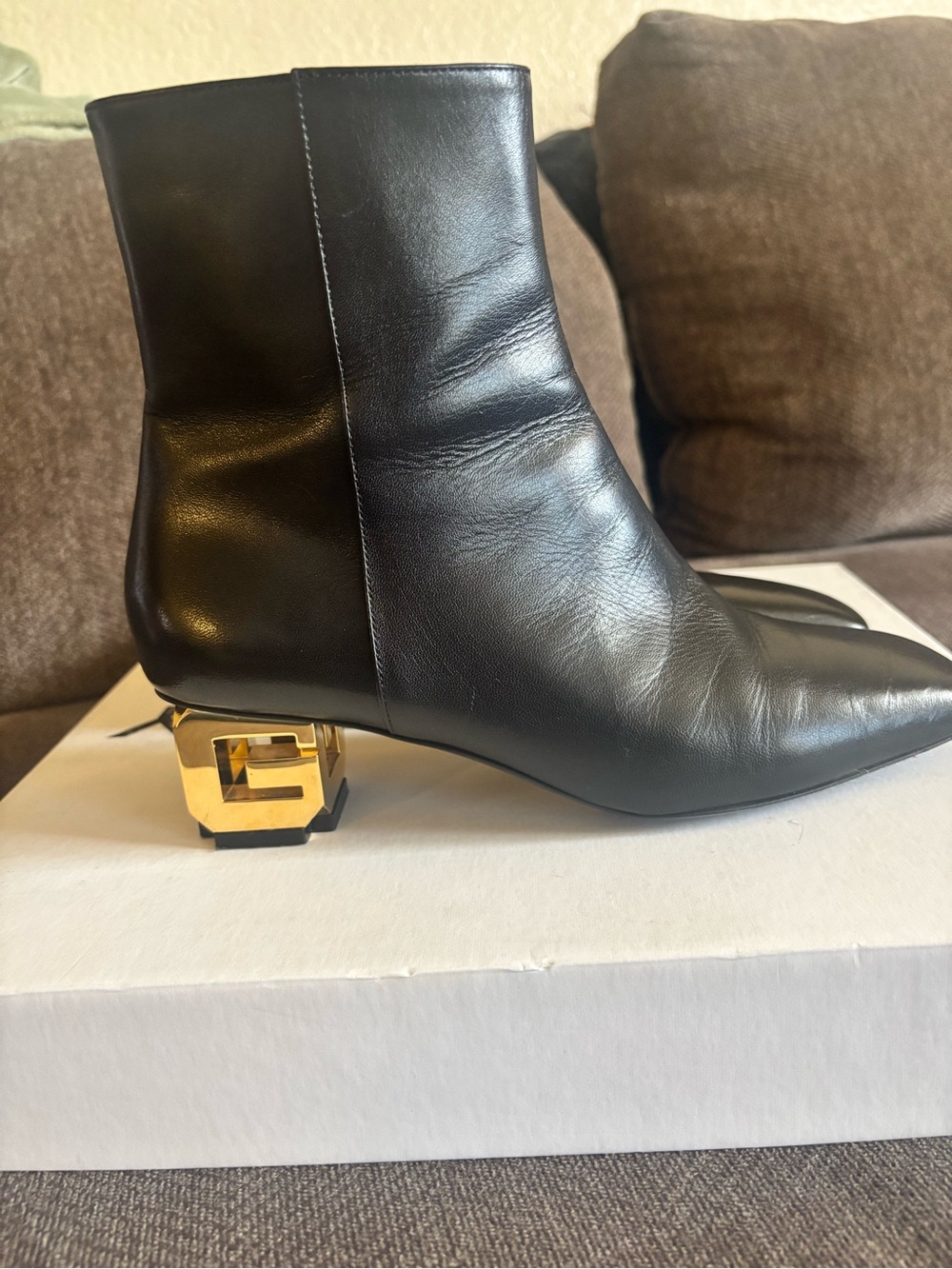 Givenchy Black Leather Ankle Boots GBlock